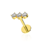 316L Surgical Steel Triple CZ Jewelled Ear Stud