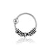 925 Sterling Silver Bali Style Oxidised Center Beaded Tribal Twist Open Nose Ring - Monster Piercing