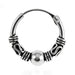 925 Sterling Silver Bali Style Oxidised Center Beaded Tribal Hinged Segment Nose Ring - Monster Piercing