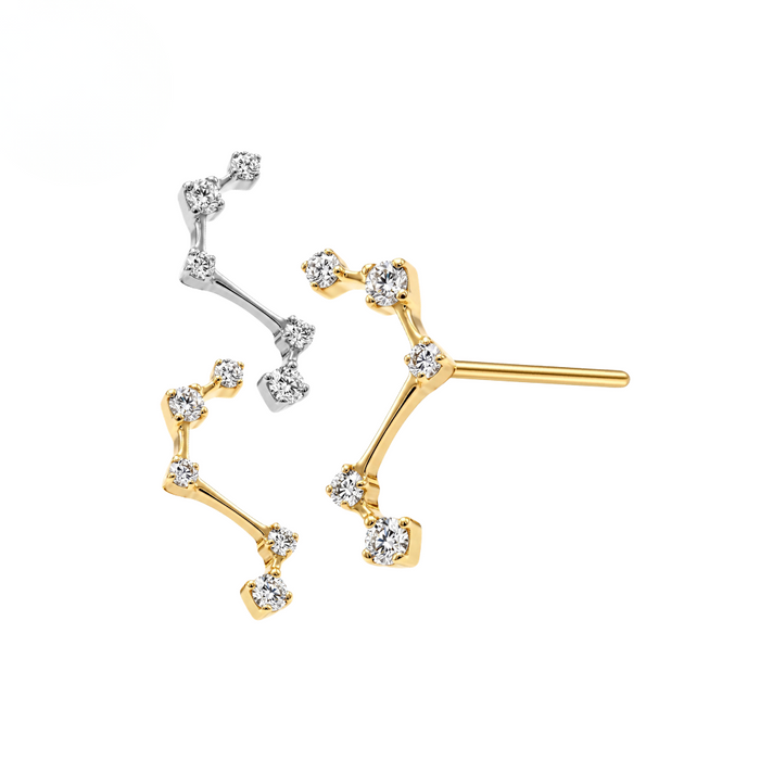 G23 Titanium CZ Celestial Threadless Labret Accessory Top