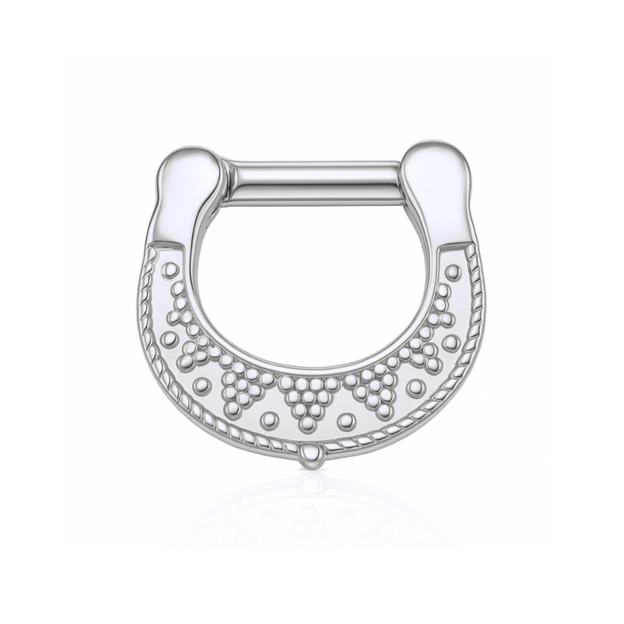316L Surgical Steel Dotted Pattern Septum Clicker Ring