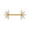G23 Titanium Marquise CZ Jewelled Fan Threadless Push In Nipple Bar