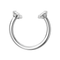 316L Surgical Steel Circular Barbell with Double Prong-Set CZ Gems