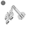 G23 Titanium 4 CZ Marquise Jewelled Thread-less Push-Fit With Flatback Stud