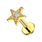 316L Surgical Steel CZ Jewelled Star Internally Threaded Flatback Stud