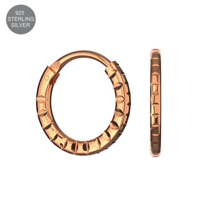 925 Sterling Silver Laser Cut Hoop Ring - Monster Piercing