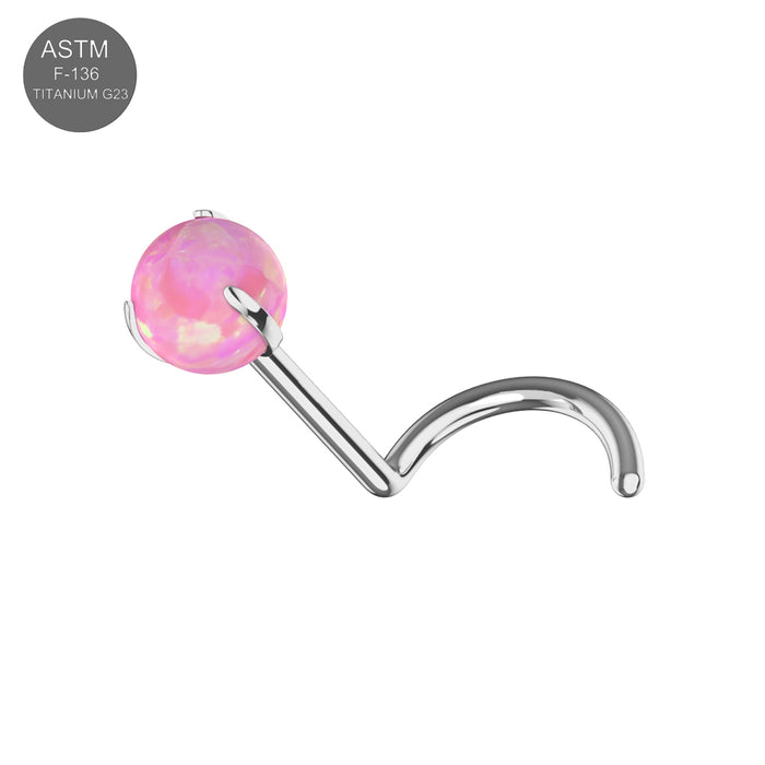 G23 Titanium Opal Ball Threadless Nose Screw