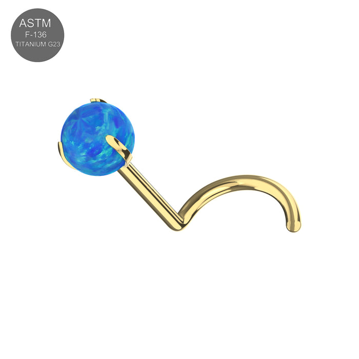 G23 Titanium Opal Ball Threadless Nose Screw