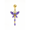 925 Sterling Silver Gold Plated Butterfly Dangling Belly Ring