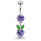 925 Sterling Silver Jewelled Fashion Cherry Heart Navel Belly Piercing