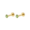 14K Gold Claw-Set Peridot Natural Stone Threadless Flatback Pair