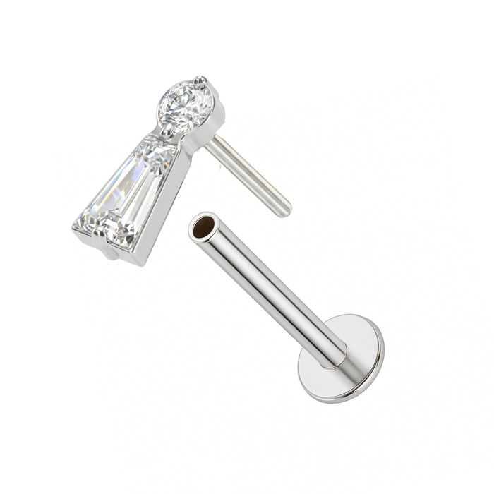 ASTM G23 titanium gold and silver CZ body jewelry with measurements