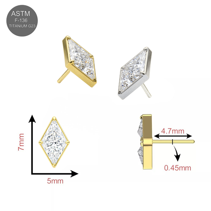 G23 Titanium Geometric Triangle Cluster Threadless Labret Accessory Top Monster Piercing United Kingdom