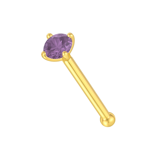 9K Gold with Colourful Crystal Stone Jewelled in Prong set Nose Bone - Monster Piercing