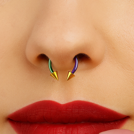 316L Surgical Steel Anodised CBB with Cone - Monster Piercing