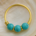 9K Gold Turquoise Beads Hoop Nose Ring - Monster Piercing