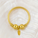 14K Gold Bead & Leaf Charm Nose Hoop Ring - Monster Piercing