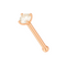 14K Gold Round Cubic Zirconia Jewelled Nose Bone