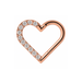 316L Surgical Steel CZ Jewelled Heart Hinged Segment Clicker Ring - Monster Piercing