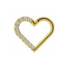 316L Surgical Steel CZ Jewelled Heart Hinged Segment Clicker Ring - Monster Piercing