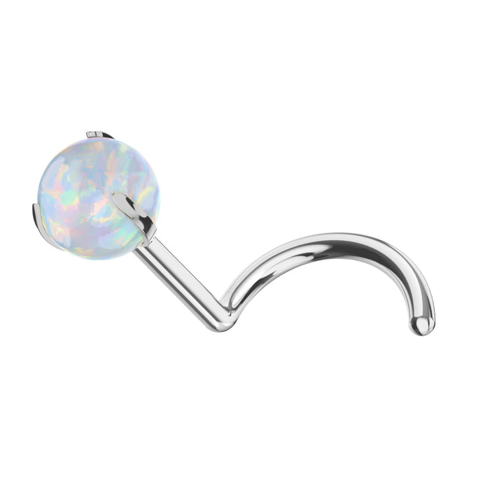 G23 Titanium Opal Ball Threadless Nose Screw