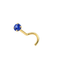 14K Gold Claw-Set Round CZ Nose Screw Stud