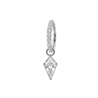 G23 Titanium Kite CZ Drop Dangle with Paved Hinged Segment Clicker Ring
