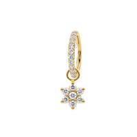 G23 Titanium Daisy Flower Drop with Paved Hinged Segment Clicker Ring
