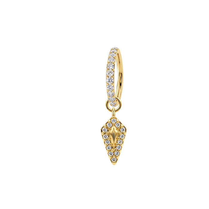 G23 Titanium CZ Jewelled Kite Drop with Paved Hinged Segment Clicker Ring