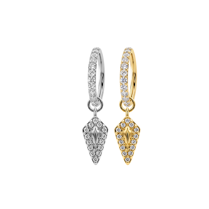 G23 Titanium CZ Jewelled Kite Drop with Paved Hinged Segment Clicker Ring
