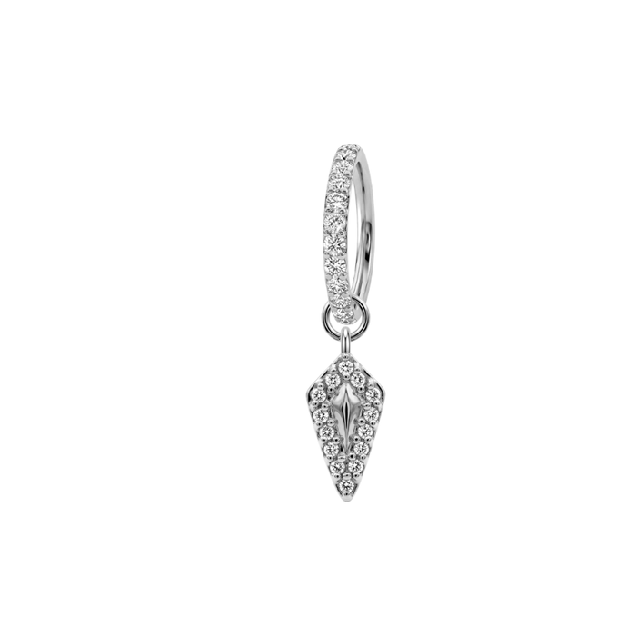G23 Titanium CZ Jewelled Kite Drop with Paved Hinged Segment Clicker Ring