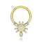 316L Surgical Steel Cubic Zirconia Jewelled Hinged Segment Clicker Ring