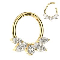 316L Surgical Steel CZ Jewelled Bee Hinged Segment Clicker Ring Monster Piercing United Kingdom