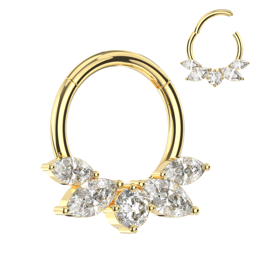 316L Surgical Steel CZ Jewelled Bee Hinged Segment Clicker Ring Monster Piercing United Kingdom