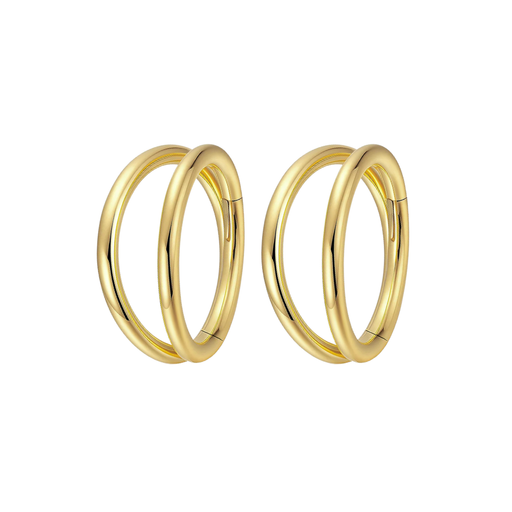 925 Sterling Silver Double Row Segment Clicker Earrings Pair Monster Piercing United Kingdom