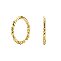 925 Sterling Silver Twisted Style Hinged Clicker Earrings Pair