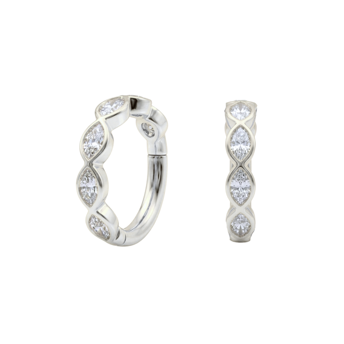 G23 Titanium Bezel Set Linked CZ Hinged Segment Clicker Earrings Nose Pins Monster Piercing United Kingdom
