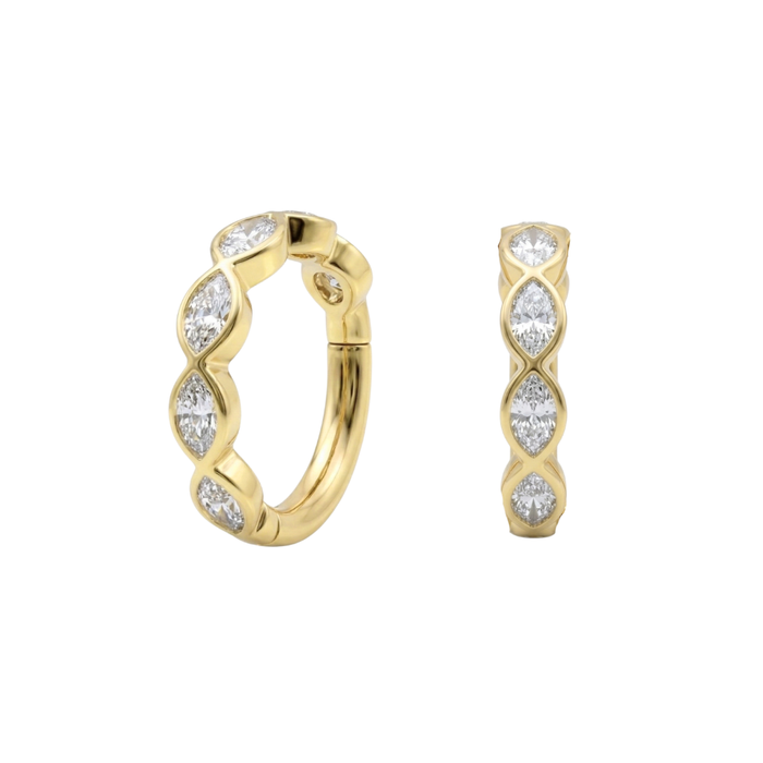 G23 Titanium Bezel Set Linked CZ Hinged Segment Clicker Earrings Nose Pins Monster Piercing United Kingdom
