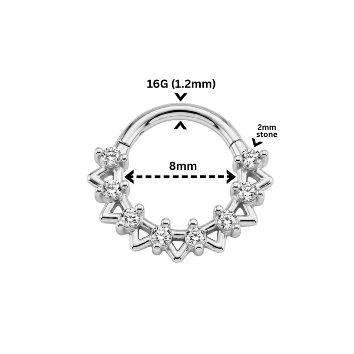G23 Titanium Sunray CZ Hinged Segment Clicker