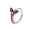 925 Sterling Silver Natural Stone Butterfly Hinged Clicker Ring
