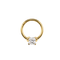 14K Gold Princess Cut Solitaire Segment Clicker Ring