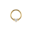 14K Gold Heart CZ Solitaire Segment Clicker Ring
