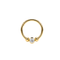 14K Gold Bezel Set Round CZ Segment Clicker Ring