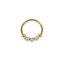 14K Gold Triple Round CZ Bezel Segment Clicker Ring