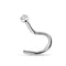 316L Surgical Steel Single Rhinestone Jewelled Screw Type Nose Pin