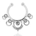 316L Surgical Steel CZ Jewelled Clip-On Septum Ring United Kingdom