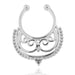 316L Surgical Steel Tribal Pattern Clip-On Septum Ring - Monster Piercing