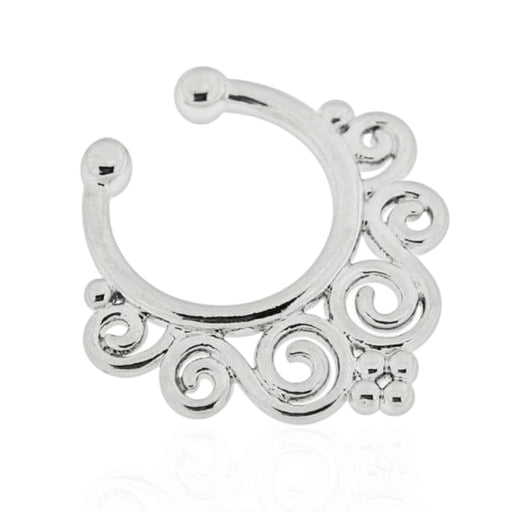 316L Surgical Steel Floral Waves Clip-On Septum Ring United Kingdom