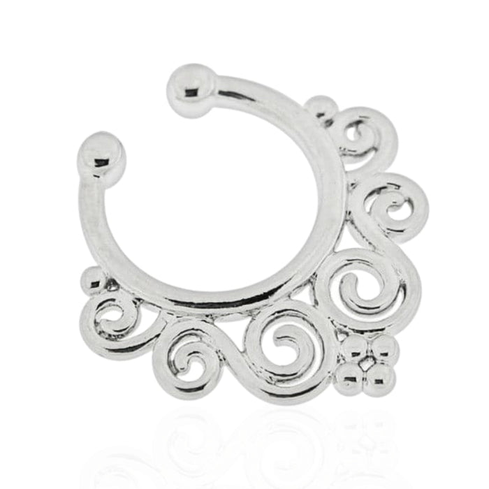 316L Surgical Steel Floral Waves Clip-On Septum Ring United Kingdom