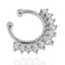 Fake-Septum-Ring aus chirurgischem 316L-Stahl mit weißen Zirkonia zum Anklipsen